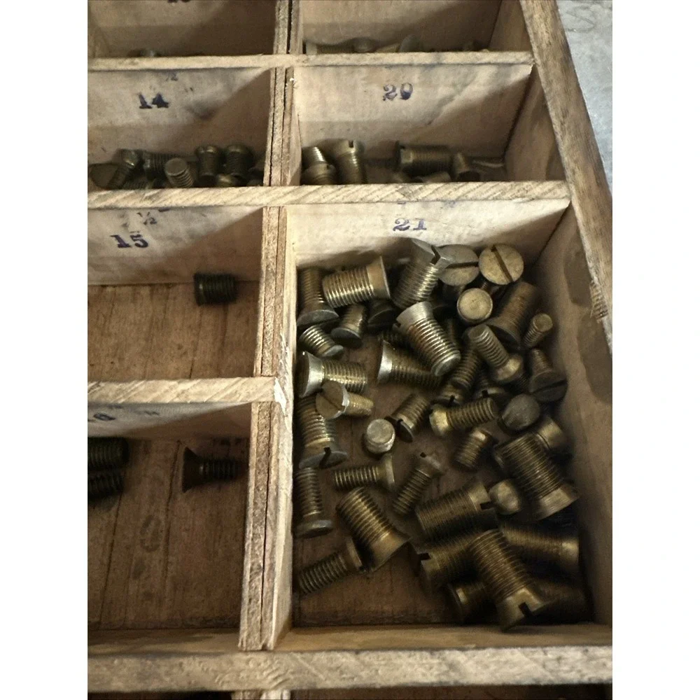 Vintage Pioneer Automotive Bearing Anchor Screw Display Case With Screws
